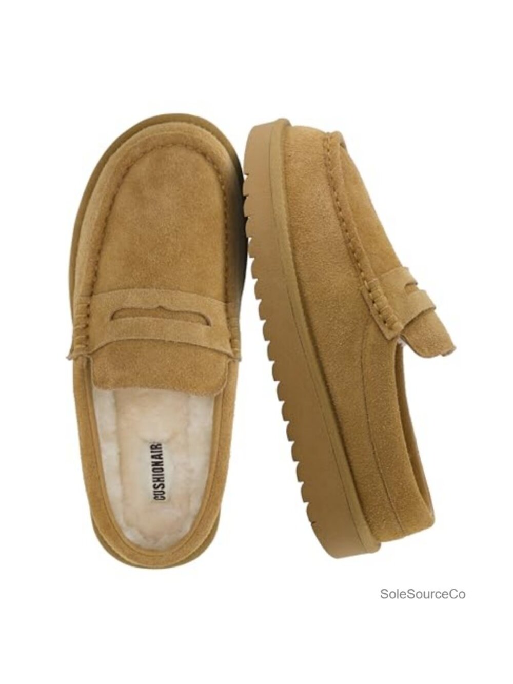 CUSHIONAIRE Women's Ollie Cozy Genuine Suede Clogs, Slip-On Mules with Faux Fur